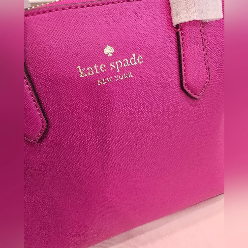 SOLD🔥NWT Kate Spade Schuyler Medium Baja Rose PVC Domed Satchel - Picture 13 of 14